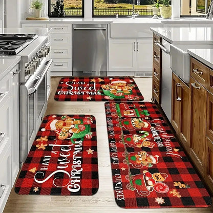 Christmas Cookie Kitchen Mat – Non-Slip, Washable