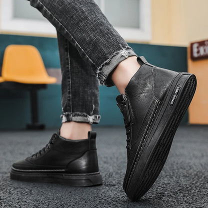 Lässige Herren-Schnürstiefeletten aus PU