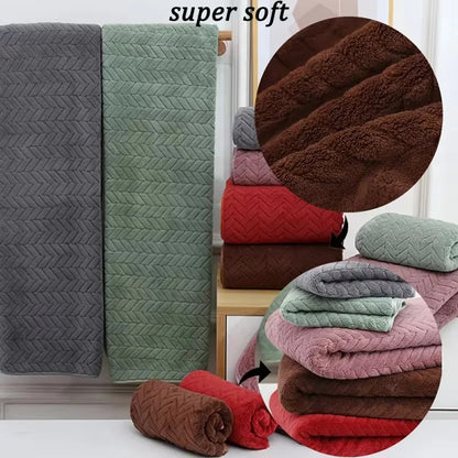 Juego de 6 toallas de terciopelo coral – Suaves, gruesas y absorbentes