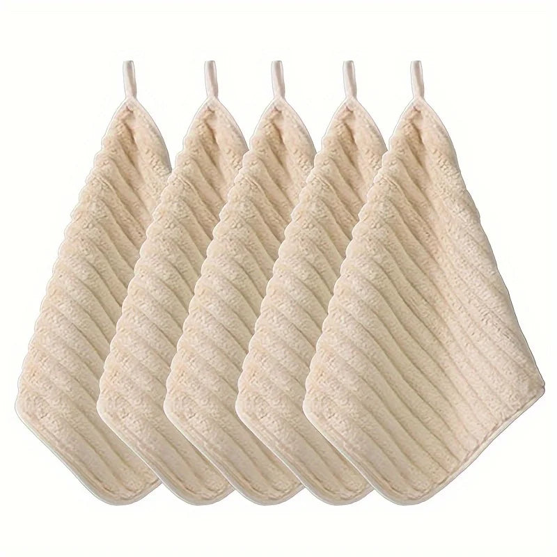 5-Piece Cotton Washcloth Set – Soft 30 × 30 cm Face Towels