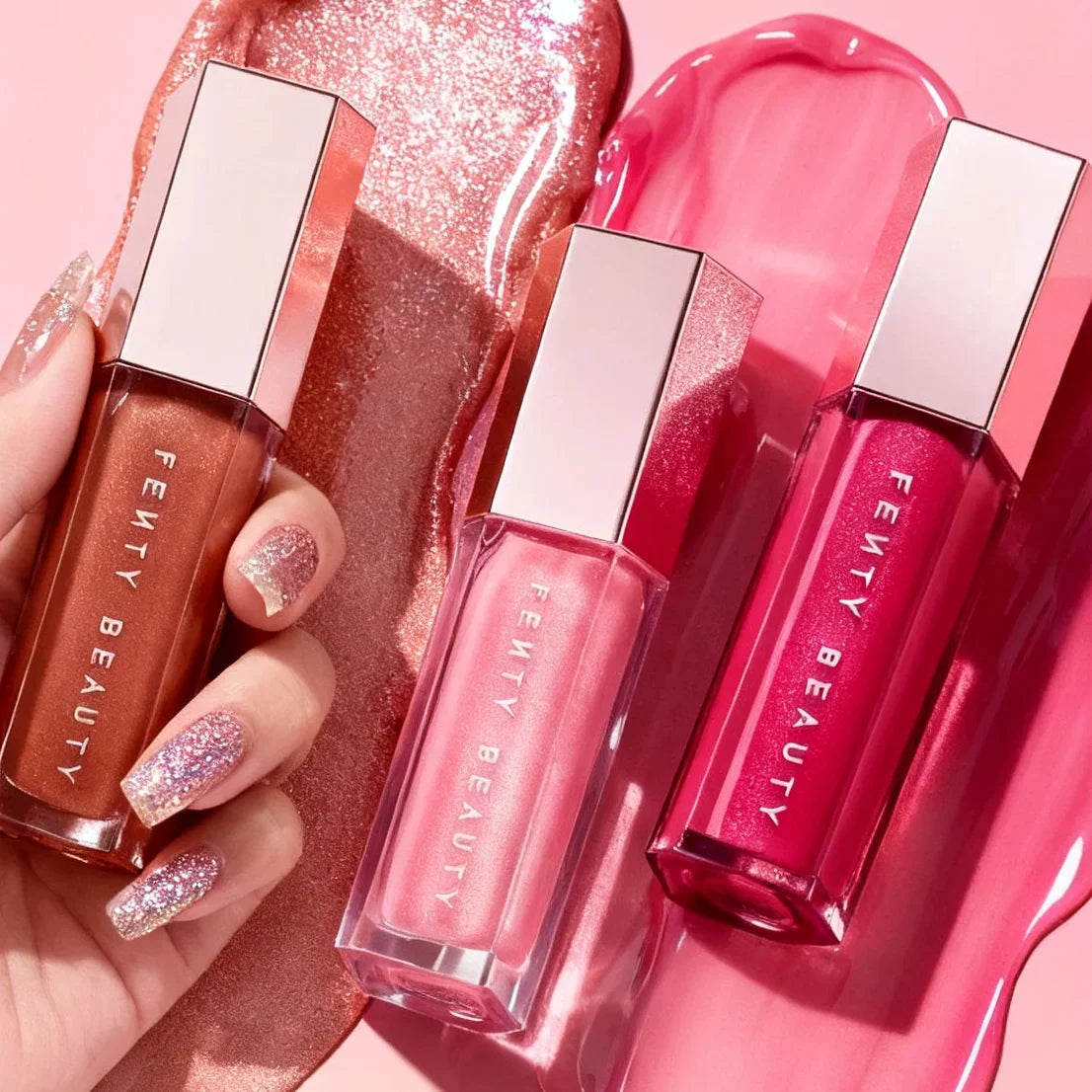 New Fashion Fenty Beauty Lip Gloss Multicolor Moisten Shine Glitter Lip Plumper Makeup Beginner Liquid Lipstick Makeup Cosmetics