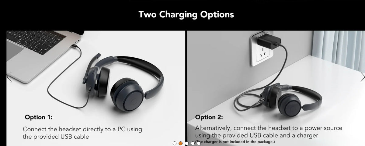 Nuroum HP31DU Wireless Office Headset – Bluetooth 5.3, Noise-Cancelling Mic & USB Dongle