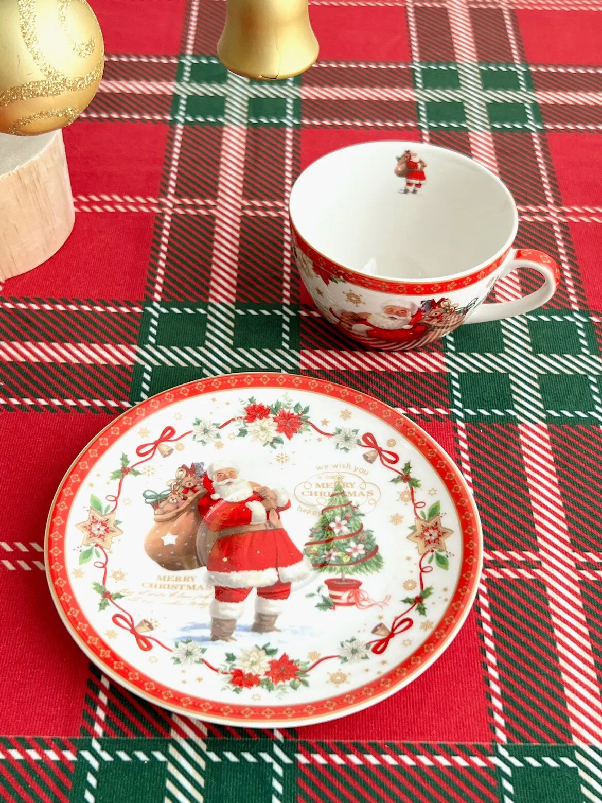 Santa Christmas Plate, Cup & Saucer Tableware