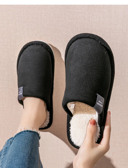 Men's Plush Winter Slippers – Warm Non-Slip House Shoes