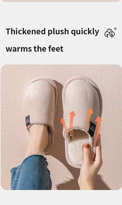 Men's Plush Winter Slippers – Warm Non-Slip House Shoes
