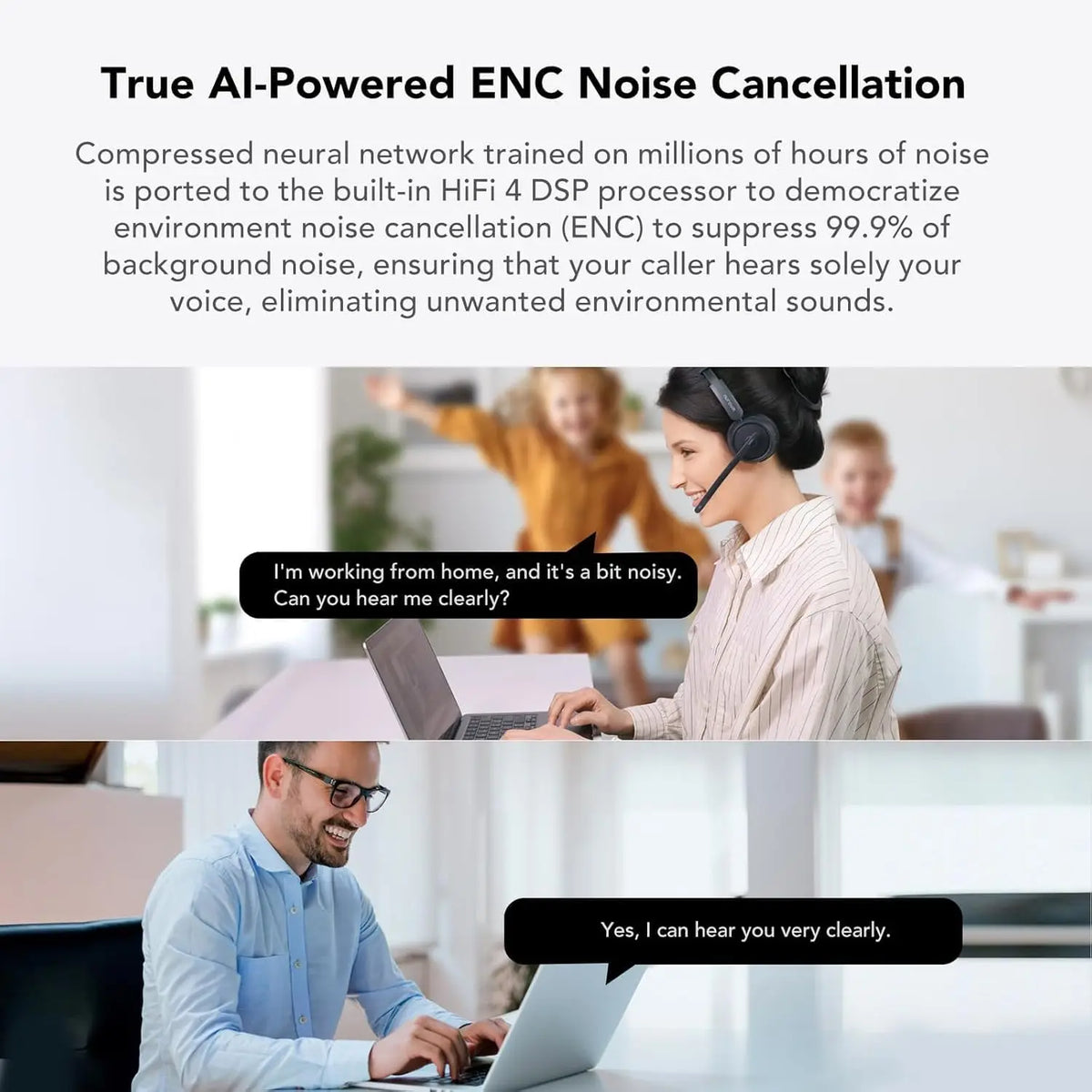 Nuroum HP31DU Wireless Office Headset – Bluetooth 5.3, Noise-Cancelling Mic & USB Dongle