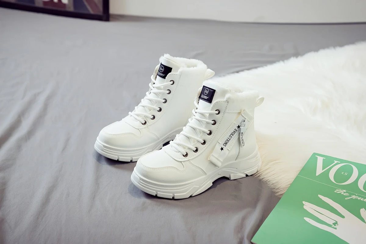 Winter Women Snow Boots Anti‑Slip Warm Fur Lined Martin Boots Casual Ankle Booties Fashion Outdoor Daily Wear Shoes
