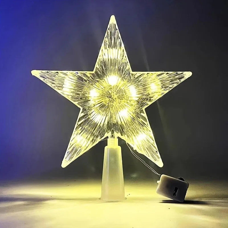 Glitter Star Christmas Tree Topper – 15 cm Sparkling Star Ornament