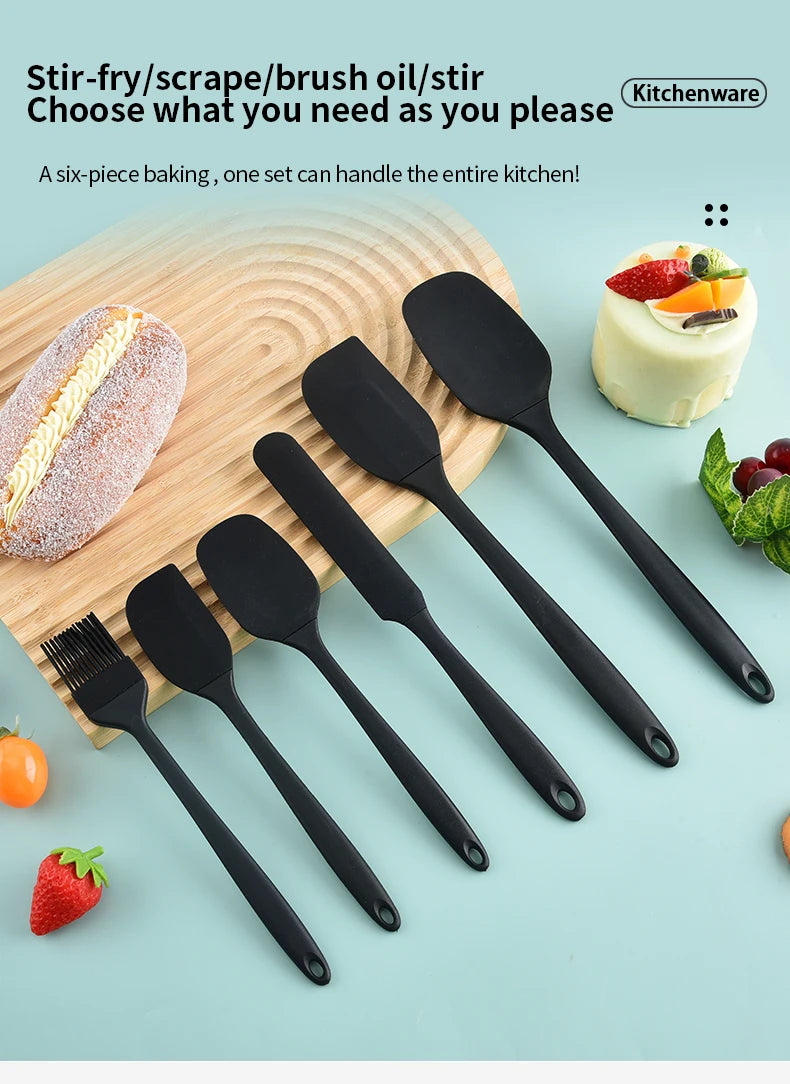 Silicone Kitchen Utensil Set – 6-Piece Spatula & Baking Tools