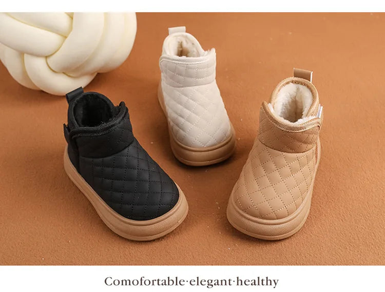 2026 Winter Plush Boots For Children Soft Warm Velvet Snow Boots For Kids Anti-slippery Waterproof Boy's Girl's Winter Boots