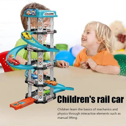 Race Track Car Ramp Toy – Gliding Rail Racing Set for Toddlers