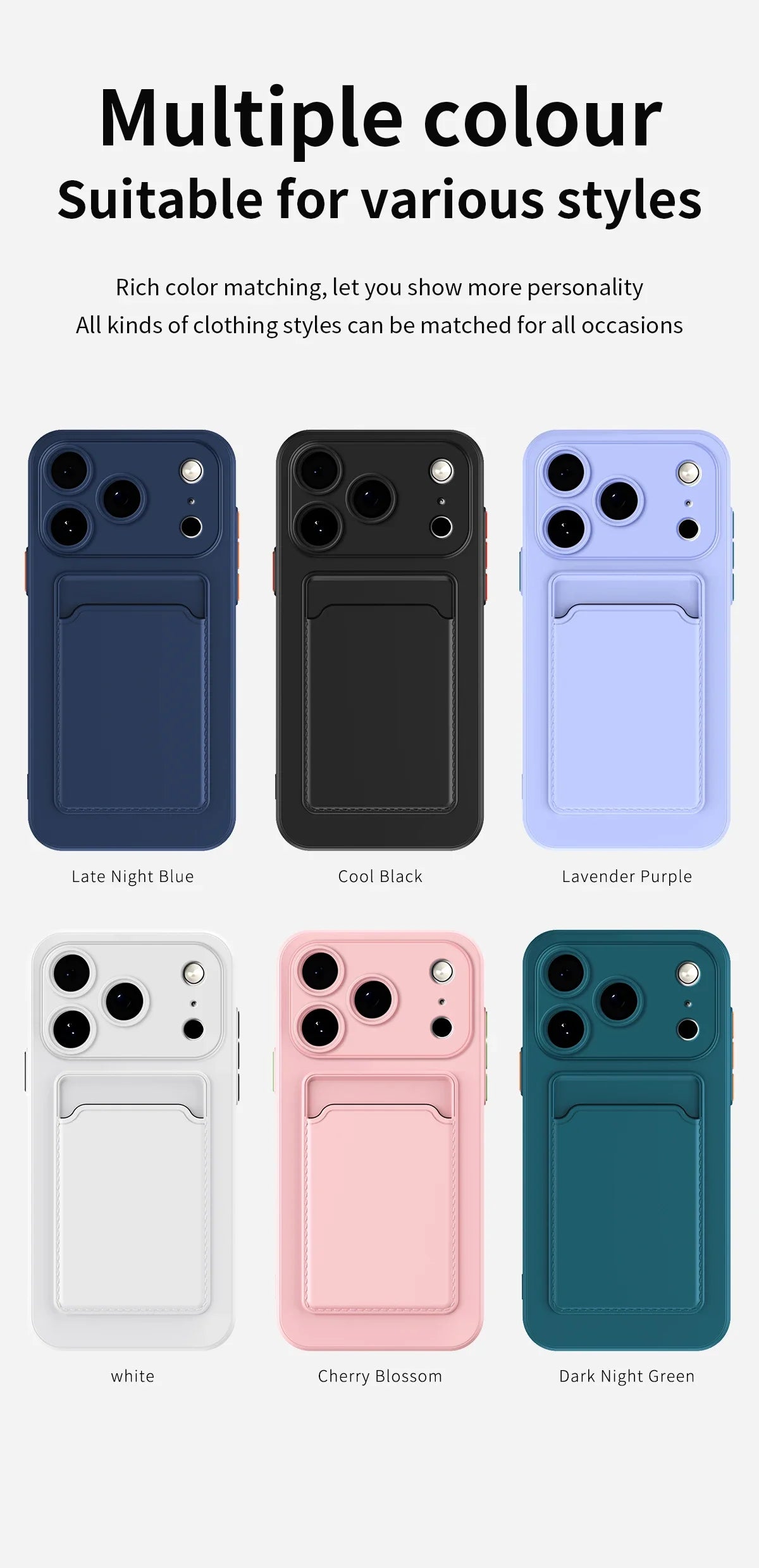 iPhone Card Holder Case with Camera Lens Protection