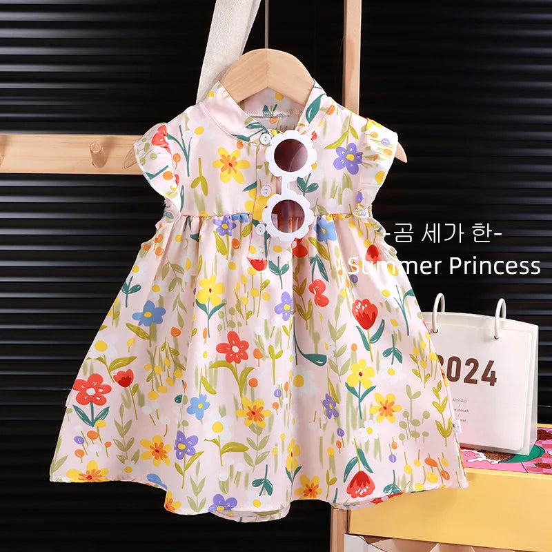 Girls' Breathable A-Line Beach Dress - Soft Summer Holiday Dress, Sizes 80-140cm