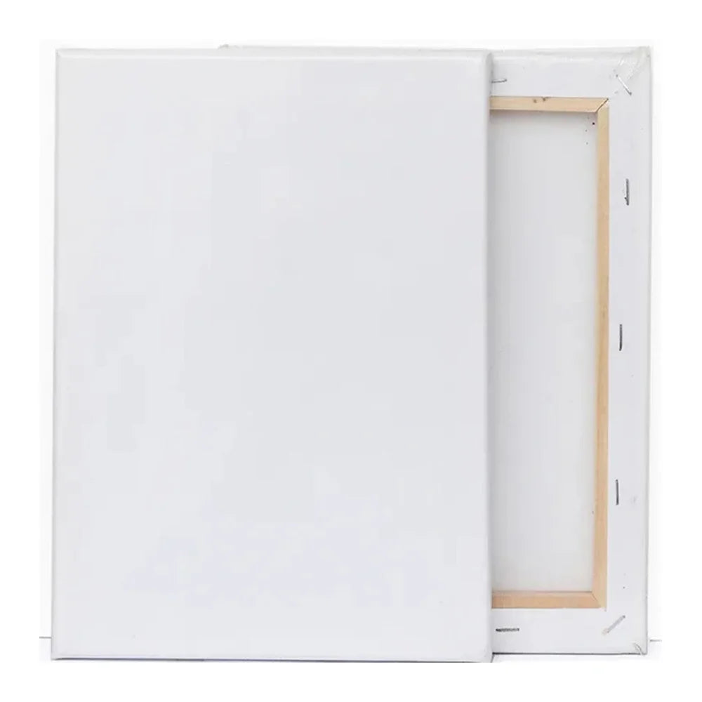 5-Pack White Blank Artist Canvas Boards – Wooden Frame Cotton Canvases for Oil, Acrylic & Watercolour Painting
