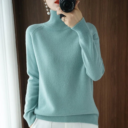 addonee Maglione da donna in maglia a collo alto parziale