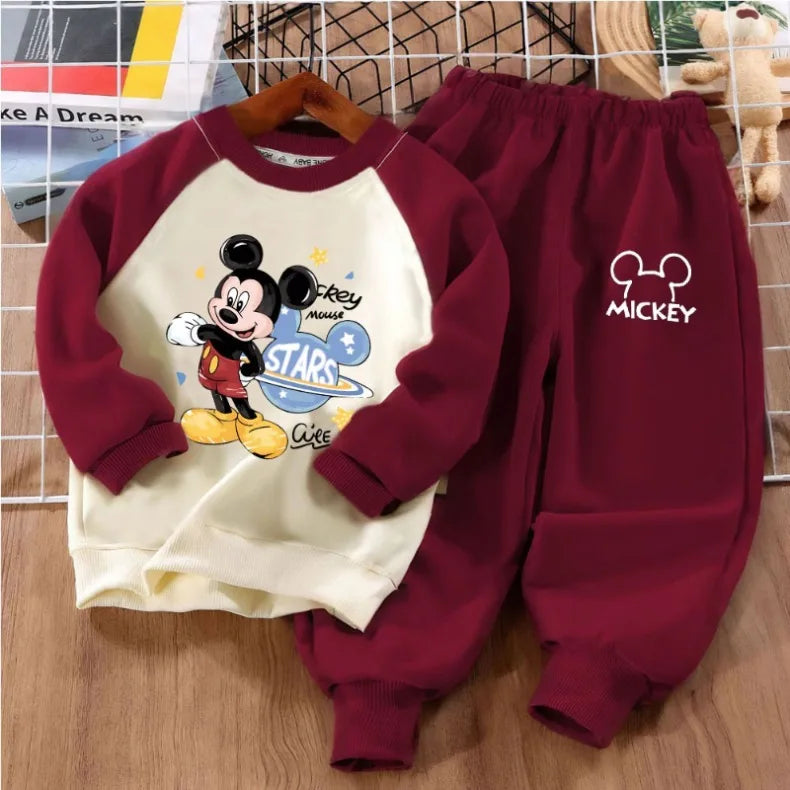 Boys' Cartoon Print Hoodie & Trousers Set - 2-Piece Spring Sports Outfit, 9M-8Y