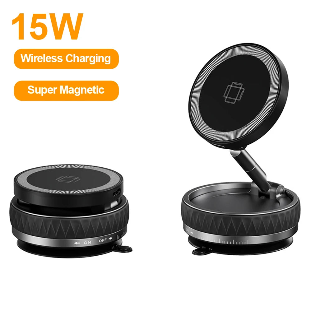 15W RGB Wireless Car Charger & 360° Phone Holder
