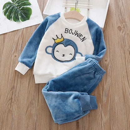 Kids' Flannel Fleece Pajama Set – Warm Toddler Sleepwear, 9 Months–6T