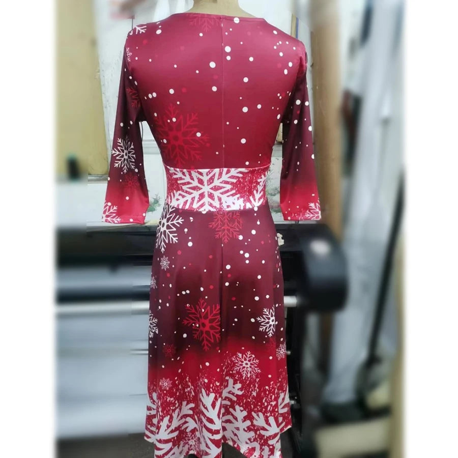Women's Printed Half-Sleeve A-Line Mini Dress