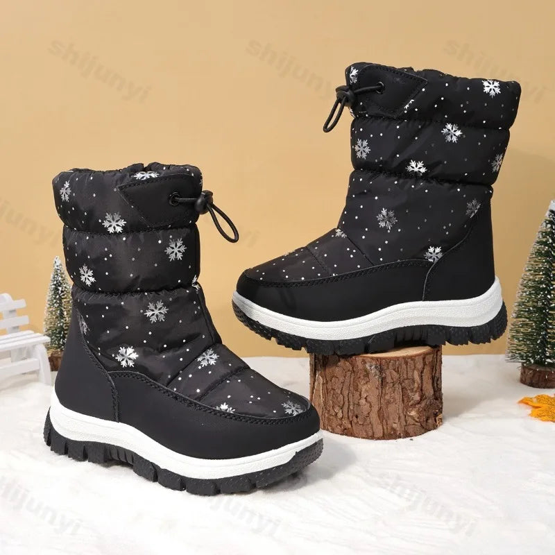 Kids' Plush-Lined Side-Zip Winter Ankle Boots
