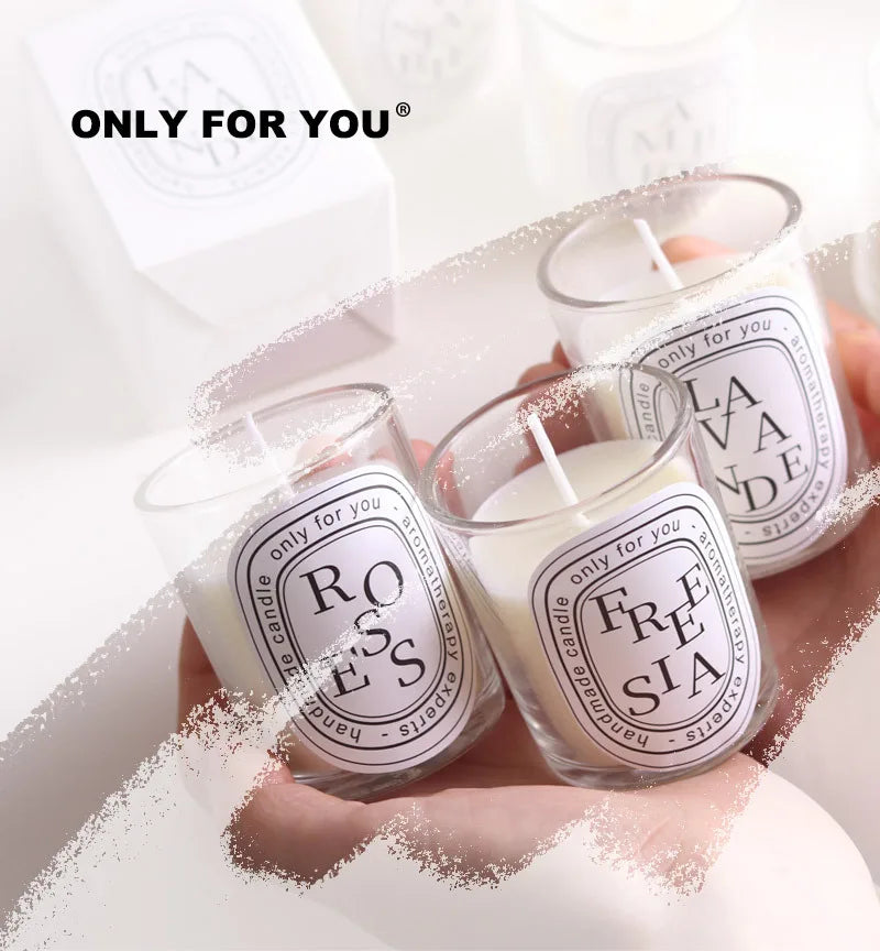 Clear scented candle companion gift return gift fragrance European style romantic candle lamp table incense handmade soy wax