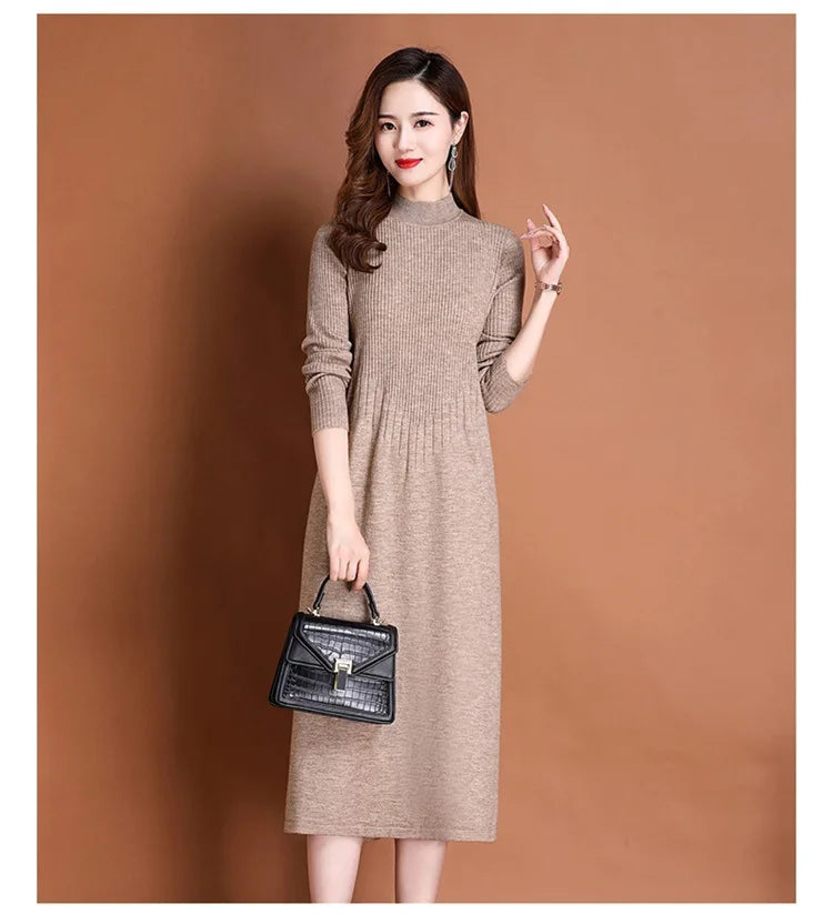 Women's Ankle-Length A-Line Dress with Appliqué