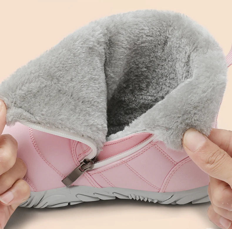 2026 Kids Wide Toe Barefoot Snow Boots Boys Girls Winter Shoes Outdoor Waterproof Sneakers Girls Boys Non-Slip Warm Snow Boots