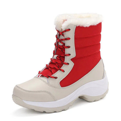 Botines de cuña con plataforma y forro de felpa para mujer AZGB