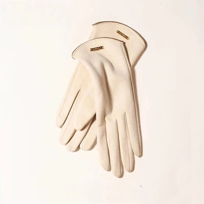 Women's Windproof Suede-Feel Touchscreen Gloves