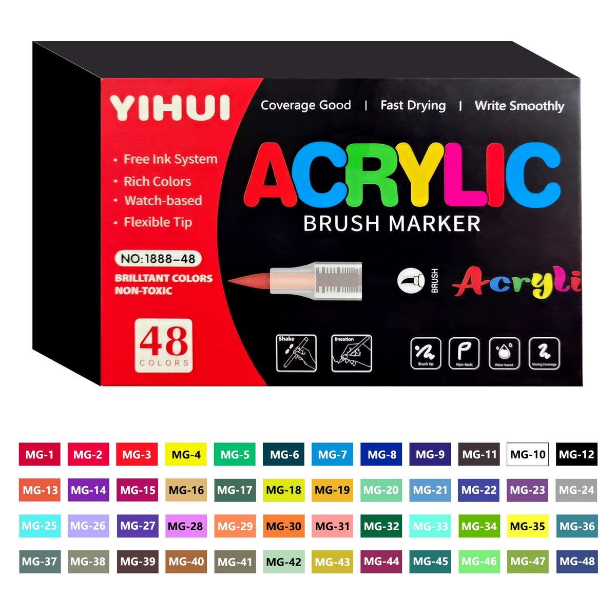 Acrylic Paint Markers – Brush-Tip Paint Pens, 12 to 60 Colours