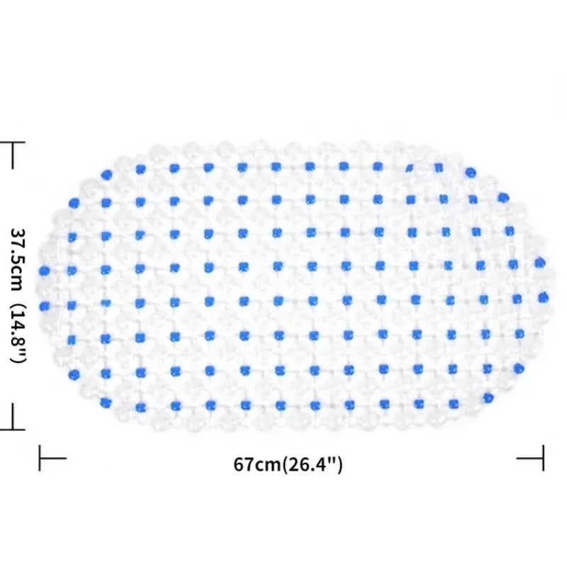 Non-Slip PVC Bath Mat with Suction Cups, 37.5 x 67 cm
