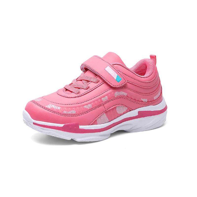 Girls Sport Shoes Waterproof Running Kids Sneakers Casual Leather Pink Breathable Fashion Antislip Lightweight Children Shoes