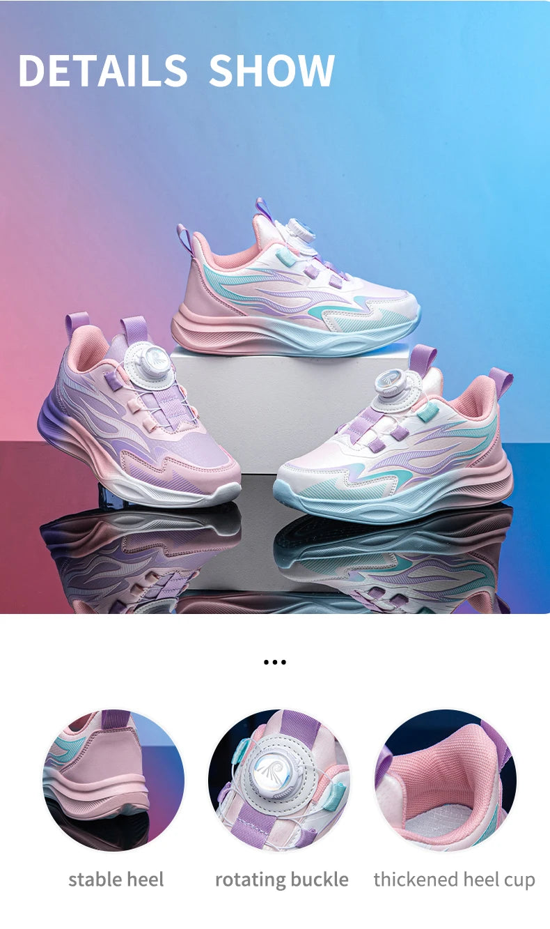 Girls' Buckle-Strap PU Sneakers