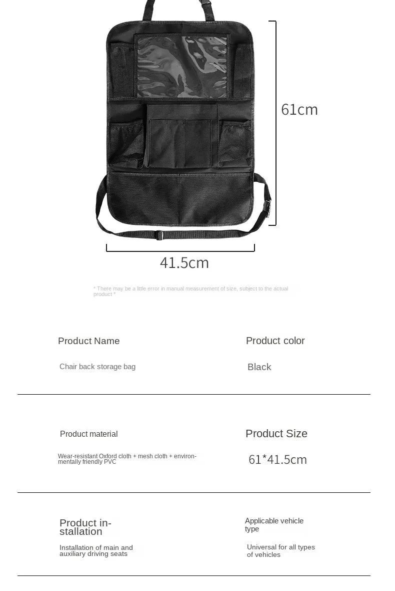 Car Backseat Organizer with Tablet Holder