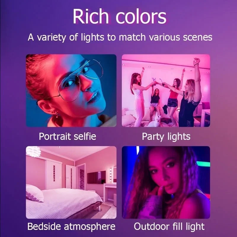 أنبوب إضاءة LED بنظام RGB - عصا إضاءة يدوية قابلة لإعادة الشحن، 17 أو 32 سم