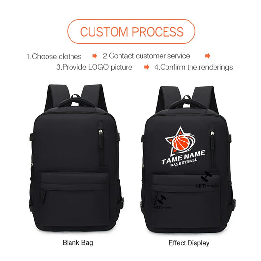 Custom Photo & Name Laptop Backpack - Personalised Large Capacity Travel Bag
