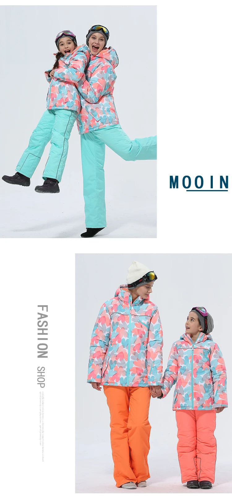 Girls Ski Suits Set Snowboard Coat Pant Waterproof Windproof Warm Children Outdoor Sportwear Young Teen Snowboard Skiing Suit