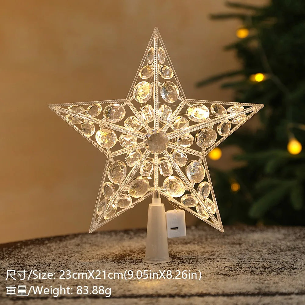 Glitter Star Christmas Tree Topper – 15 cm Sparkling Star Ornament