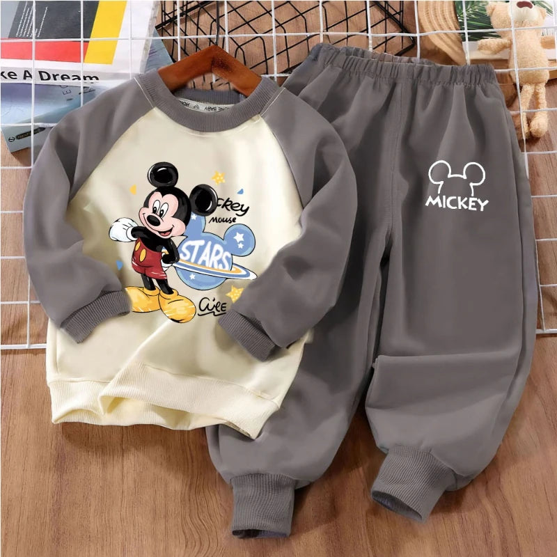 Boys' Cartoon Print Hoodie & Trousers Set - 2-Piece Spring Sports Outfit, 9M-8Y