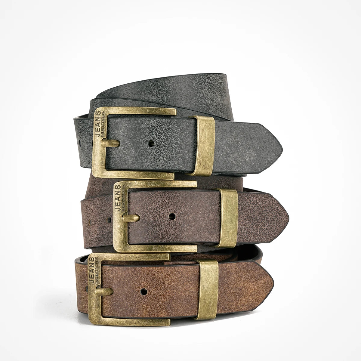 Western Retro Belt – Faux Leather with Metal Buckle, Unisex