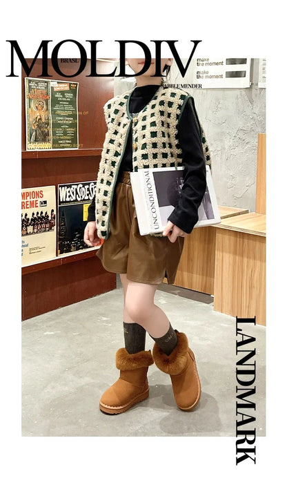 Botas de invierno bajas para niña con parte superior de poliéster