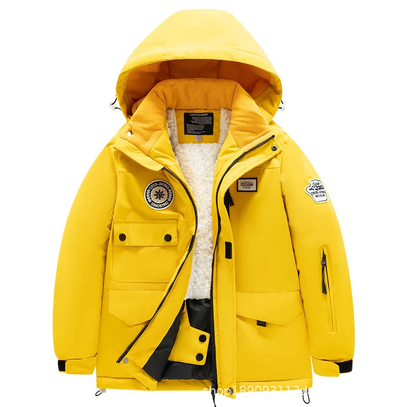 Children's Ski Suit Girls Boys Outdoor Thickened Waterproof Windproof Warm Teenager Ski Pants Equipment 100-165cm