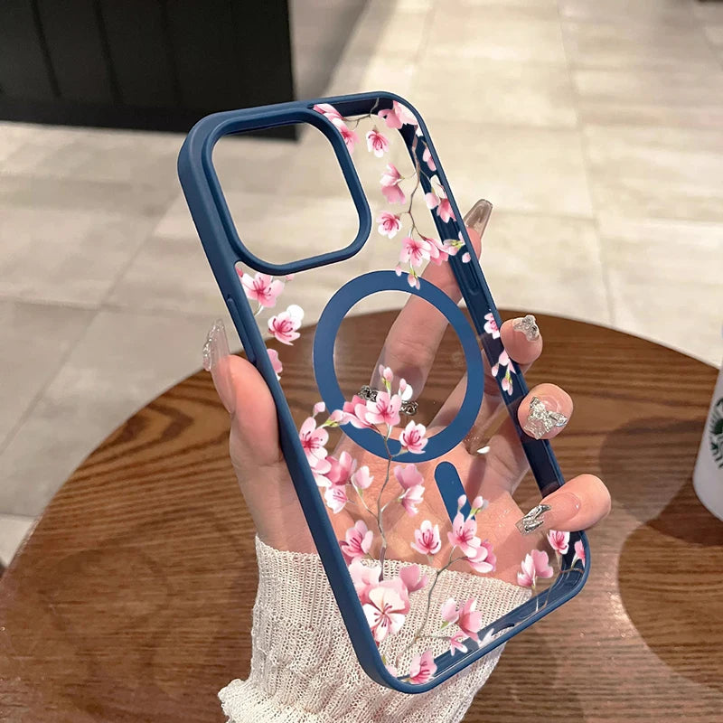 Pink Cherry Floral iPhone Case