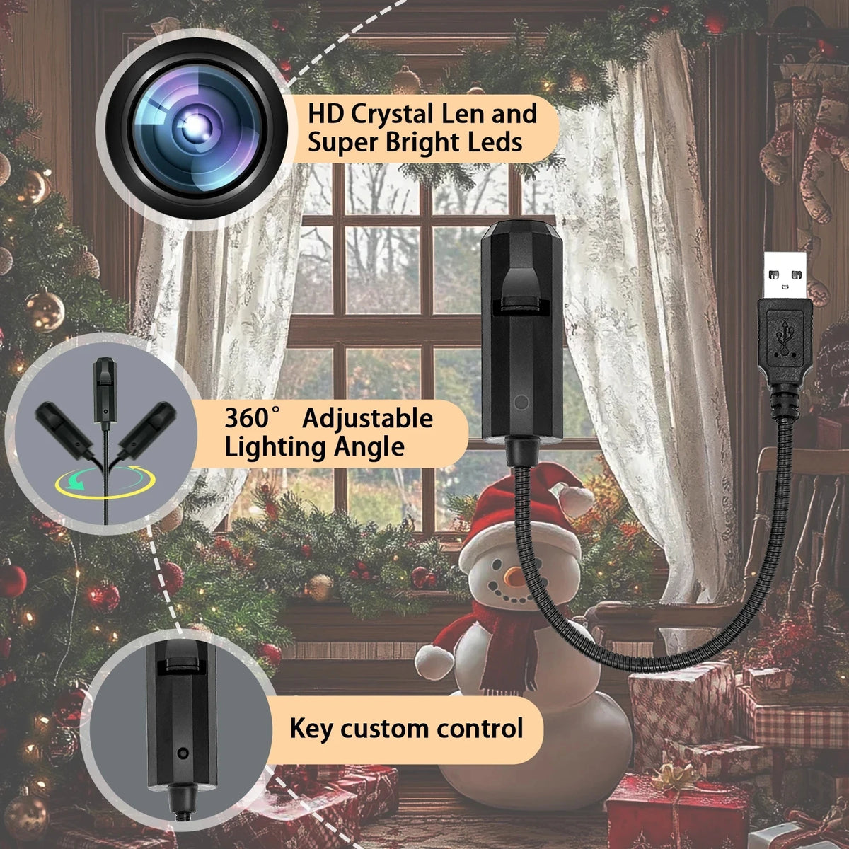 Rotating Christmas Projector Night Light – 4 or 10 Pattern Modes