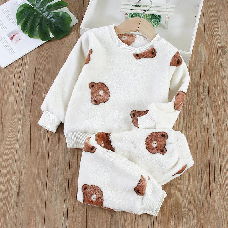 Kids' Flannel Fleece Pajama Set – Warm Toddler Sleepwear, 9 Months–6T