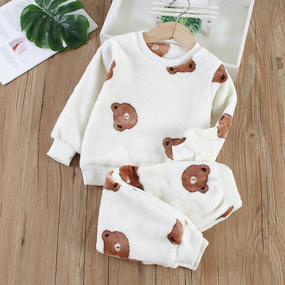 Kids' Flannel Fleece Pajama Set – Warm Toddler Sleepwear, 9 Months–6T