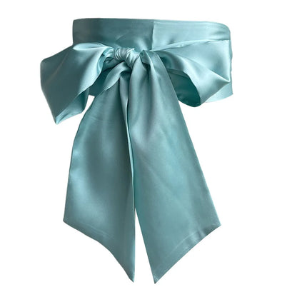Satin-Schleife Taillengürtel – Breiter Bandgürtel für Kleider, 20 Farben