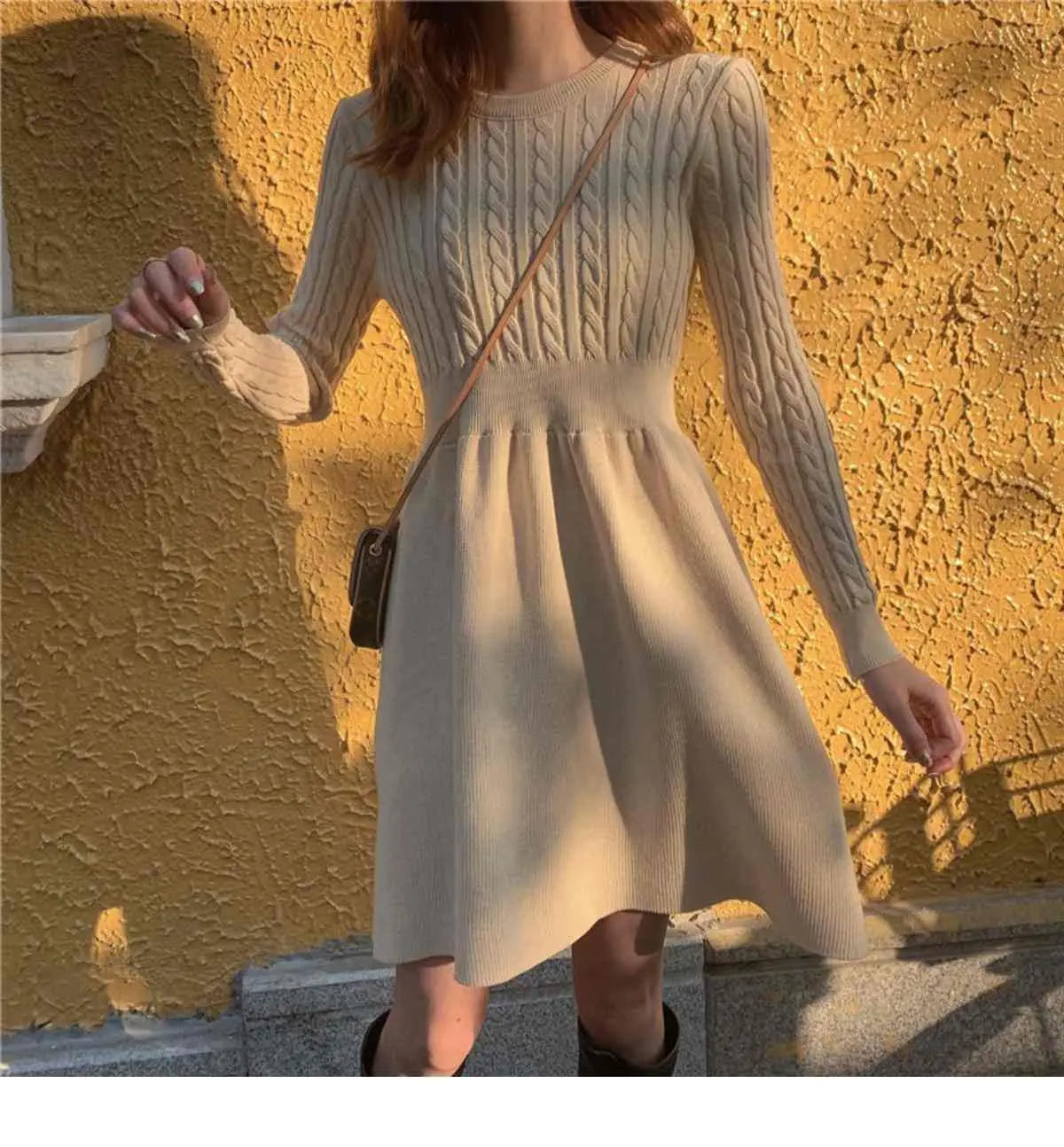 Women's Embroidered Long-Sleeve A-Line Mini Dress