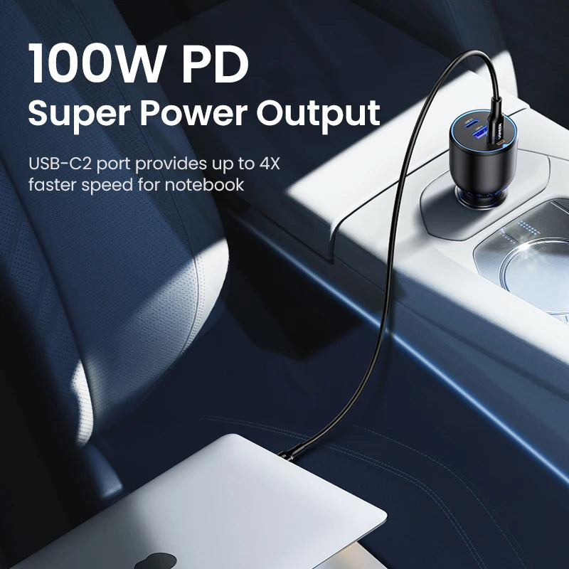 UGREEN 130W 3-Port USB-C Car Charger