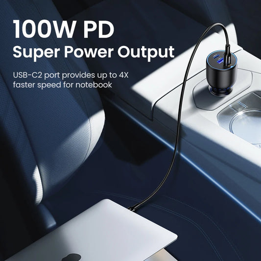 UGREEN 130W 3-Port USB-C Car Charger